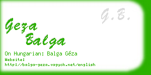 geza balga business card
