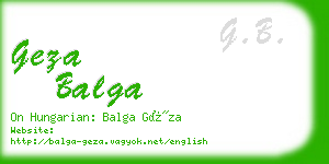 geza balga business card